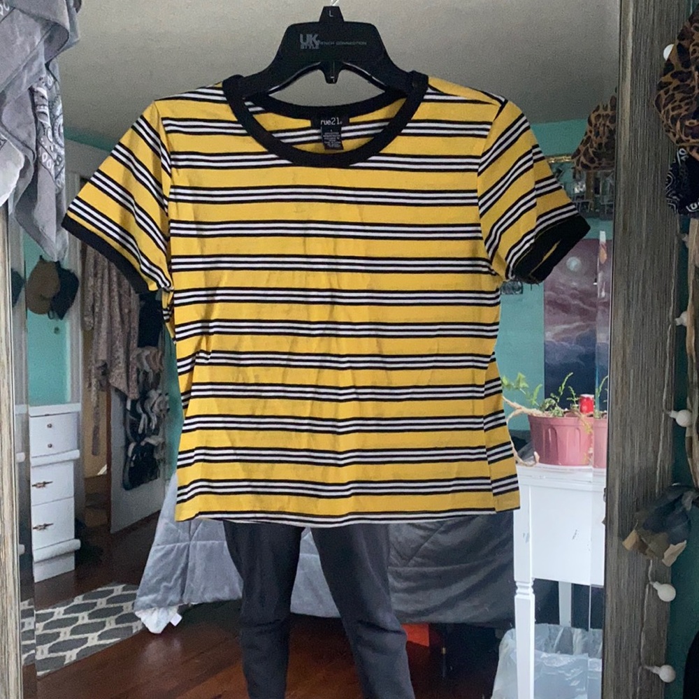 Large striped crop top